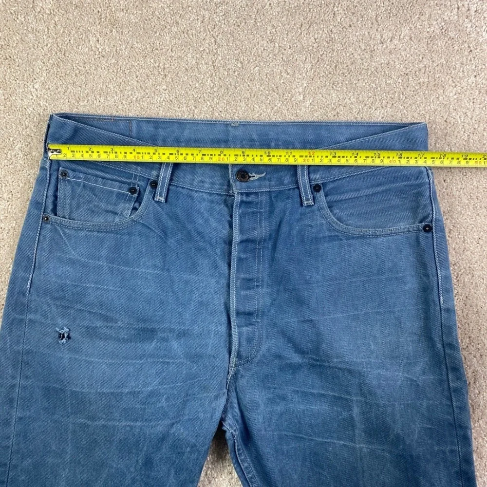 Levis 501 Original Straight Fit Blue Jeans Mens 36x34 Button Fly Denim Pants